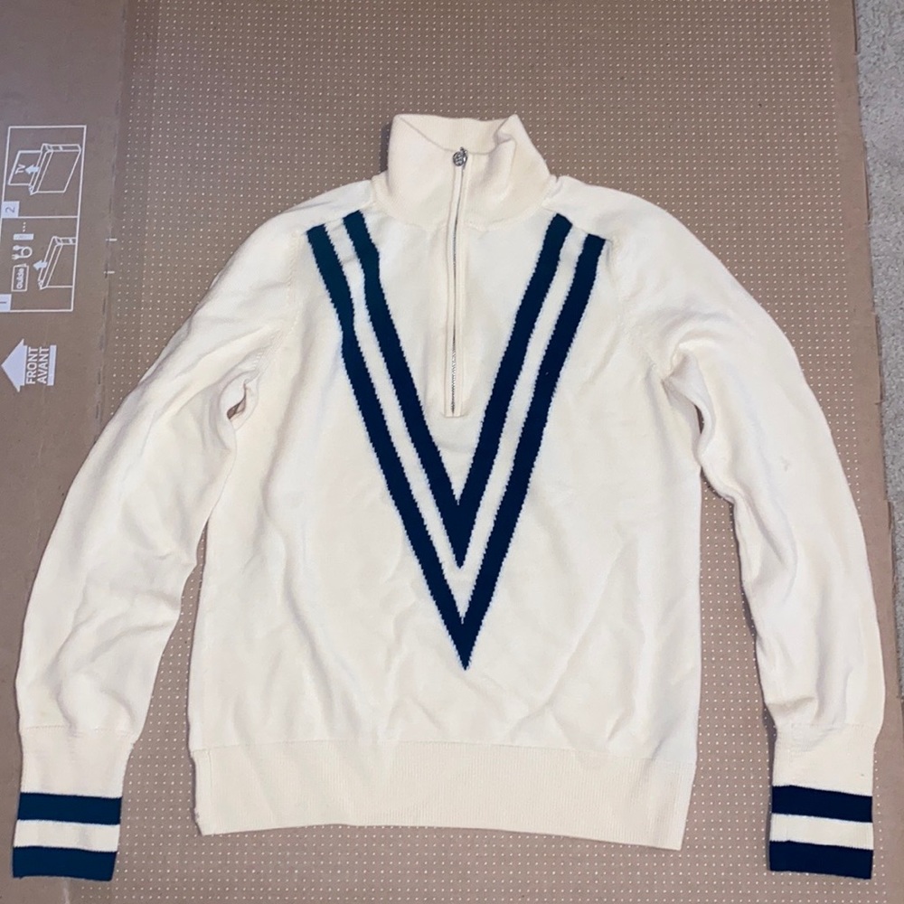 G/FORE Double-V Quarter Zip Cashmere Sweater